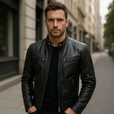Victor | Casual Leather Jacket: Timeless Design and Comfort