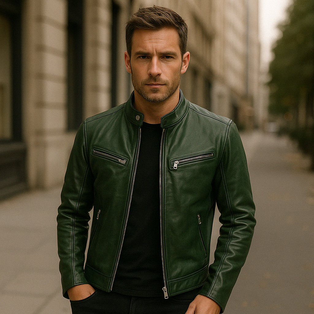 Victor | Casual Leather Jacket: Timeless Design and Comfort