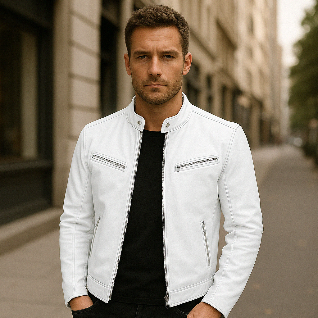 Victor | Casual Leather Jacket: Timeless Design and Comfort