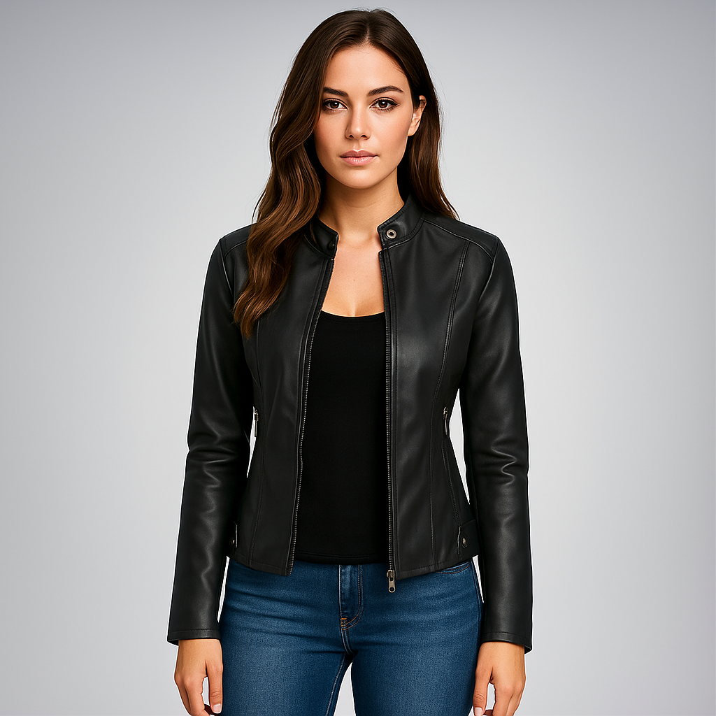 Lessy | Slim Faux Leather Jacket