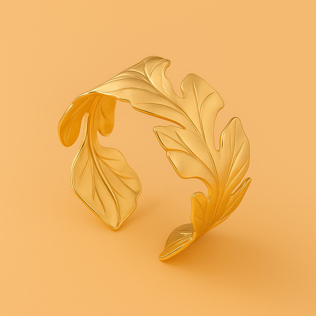 Gold Leaf Bracelet - Stylish Accessory for Everyday