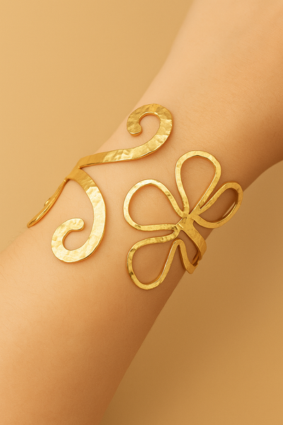 Geometric Flower Adjustable Bracelet & Ring Set Jewelry