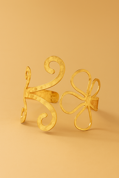 Geometric Flower Adjustable Bracelet & Ring Set Jewelry