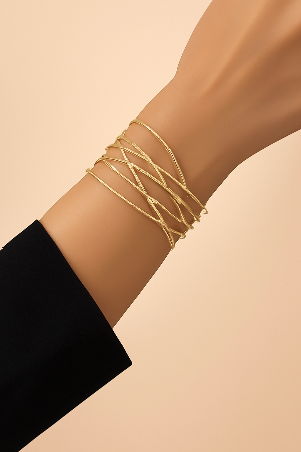 Elegant geometric open cuff bracelet for women