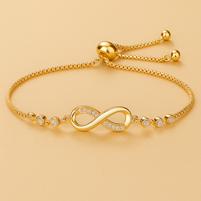 Geometric Infinity Bracelet - Adjustable Pull Bracelet for Women