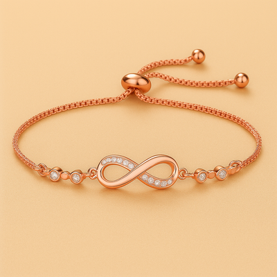 Geometric Infinity Bracelet - Adjustable Pull Bracelet for Women