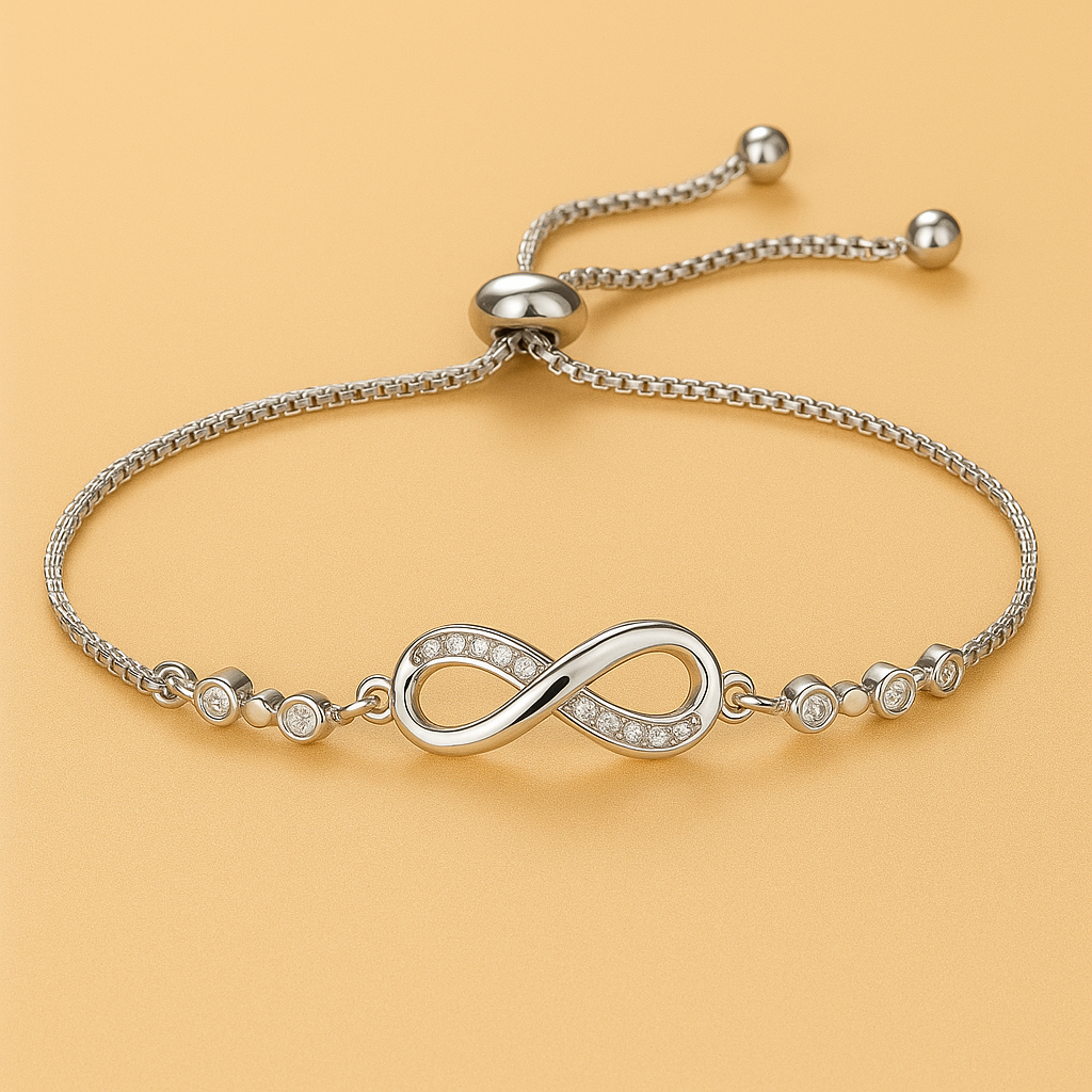 Geometric Infinity Bracelet - Adjustable Pull Bracelet for Women