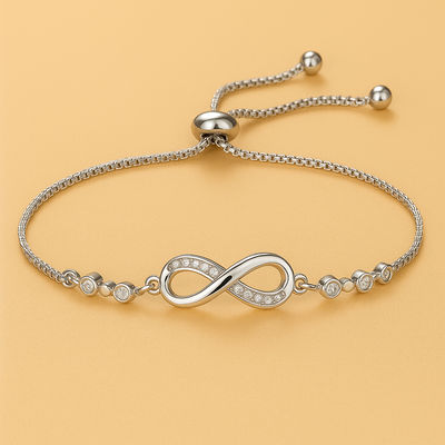 Geometric Infinity Bracelet - Adjustable Pull Bracelet for Women