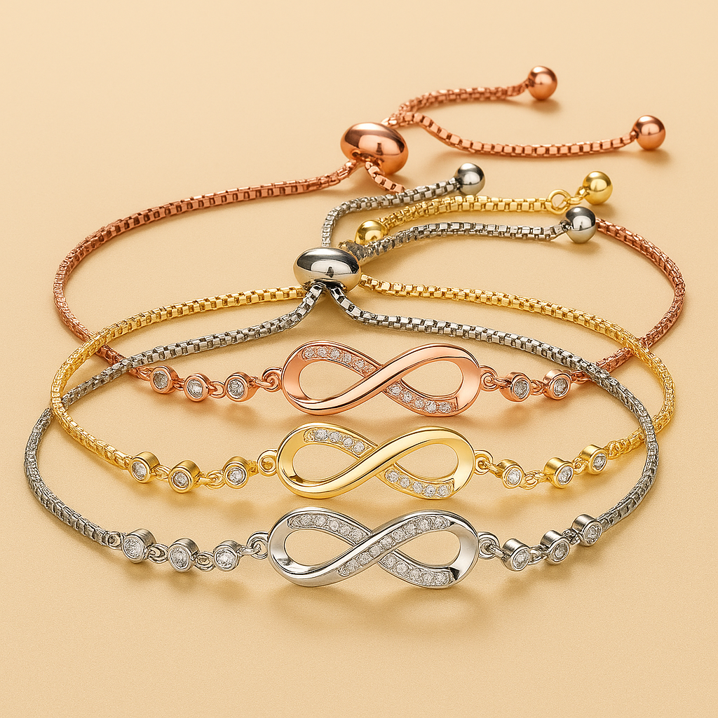 Geometric Infinity Bracelet - Adjustable Pull Bracelet for Women