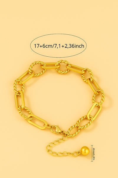 Straight Chain Bracelet - Vintage Fully Adjustable