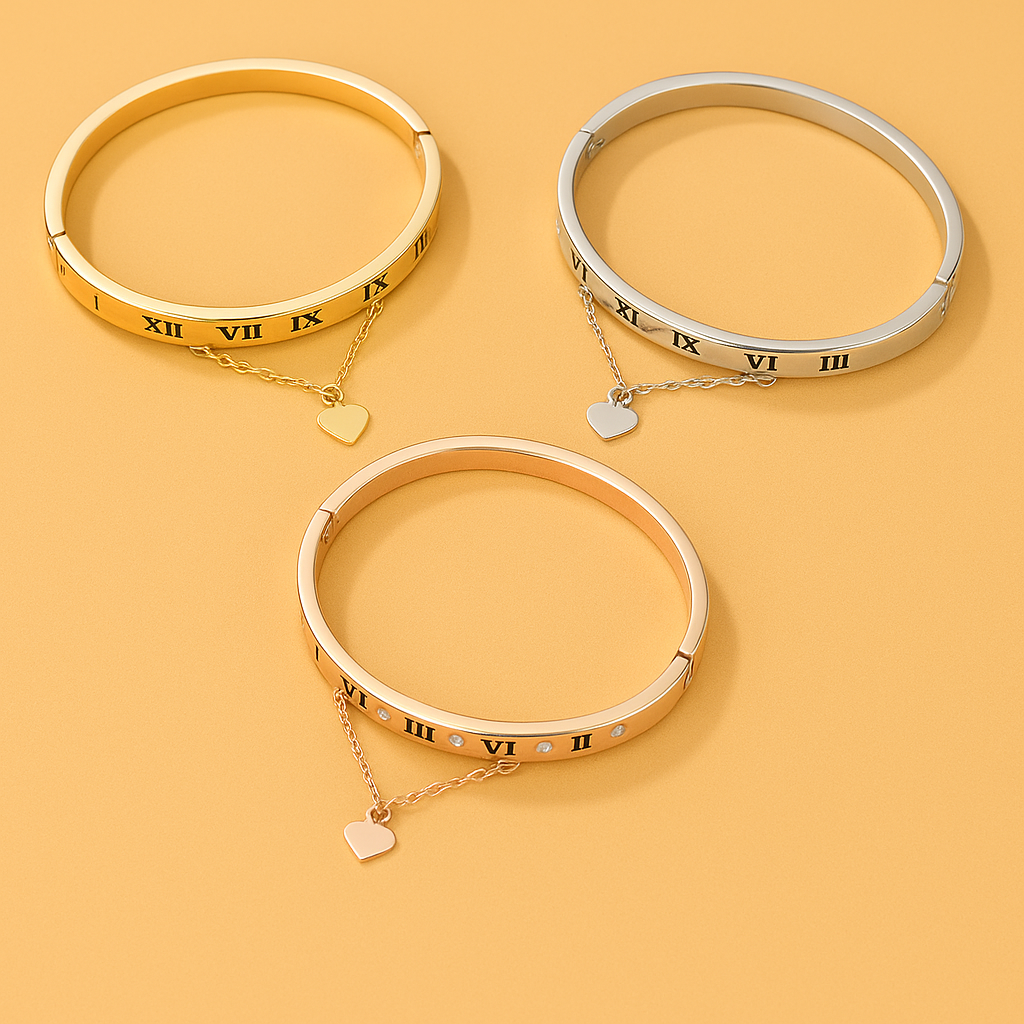 Elegant Roman Digital Love Bracelet for Women
