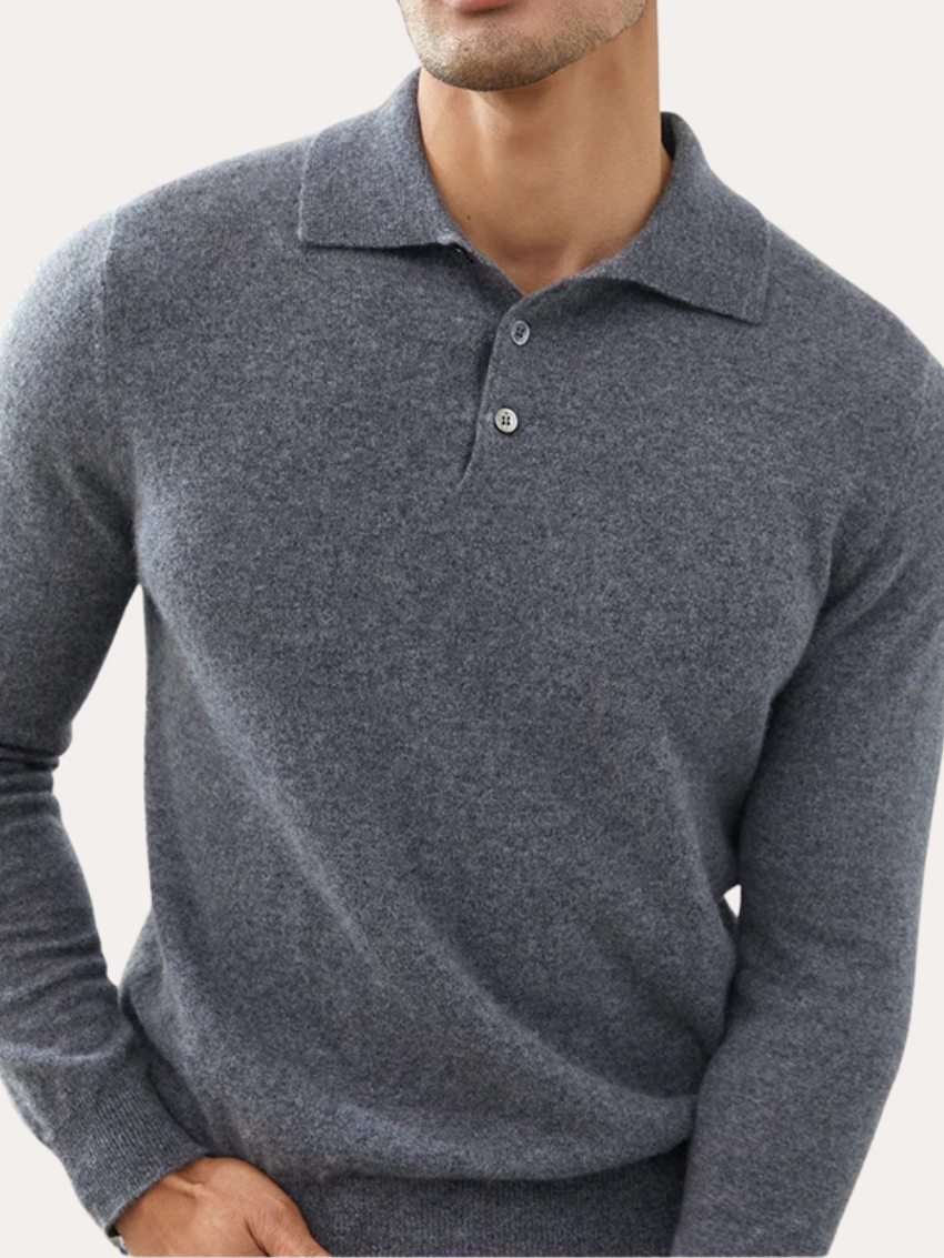 Classic Cashmere Polo - Gray