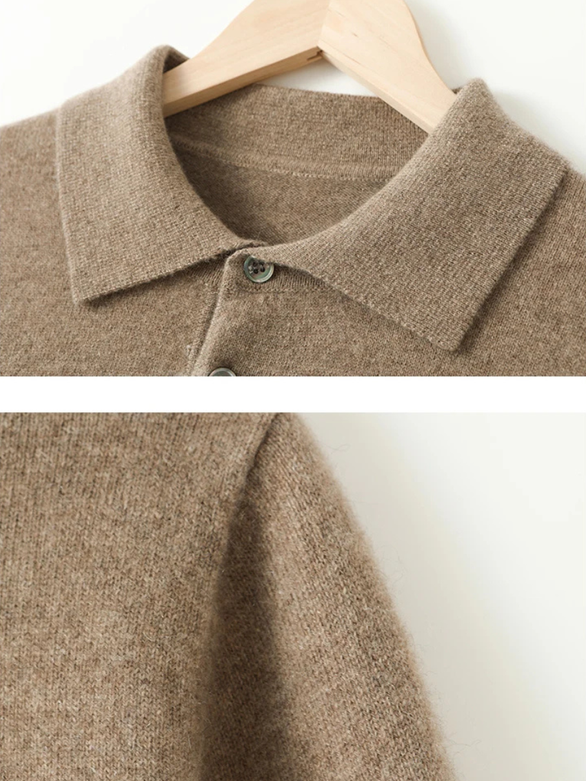 Classic Cashmere Polo - Light Brown - Sophie New York