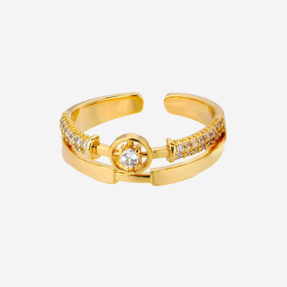 Daisy | Adjustable Star Ring in Gold Zircon