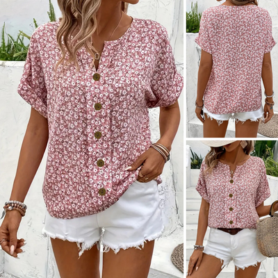 Caitlin | Stylish Button-Down Floral Top for Summer