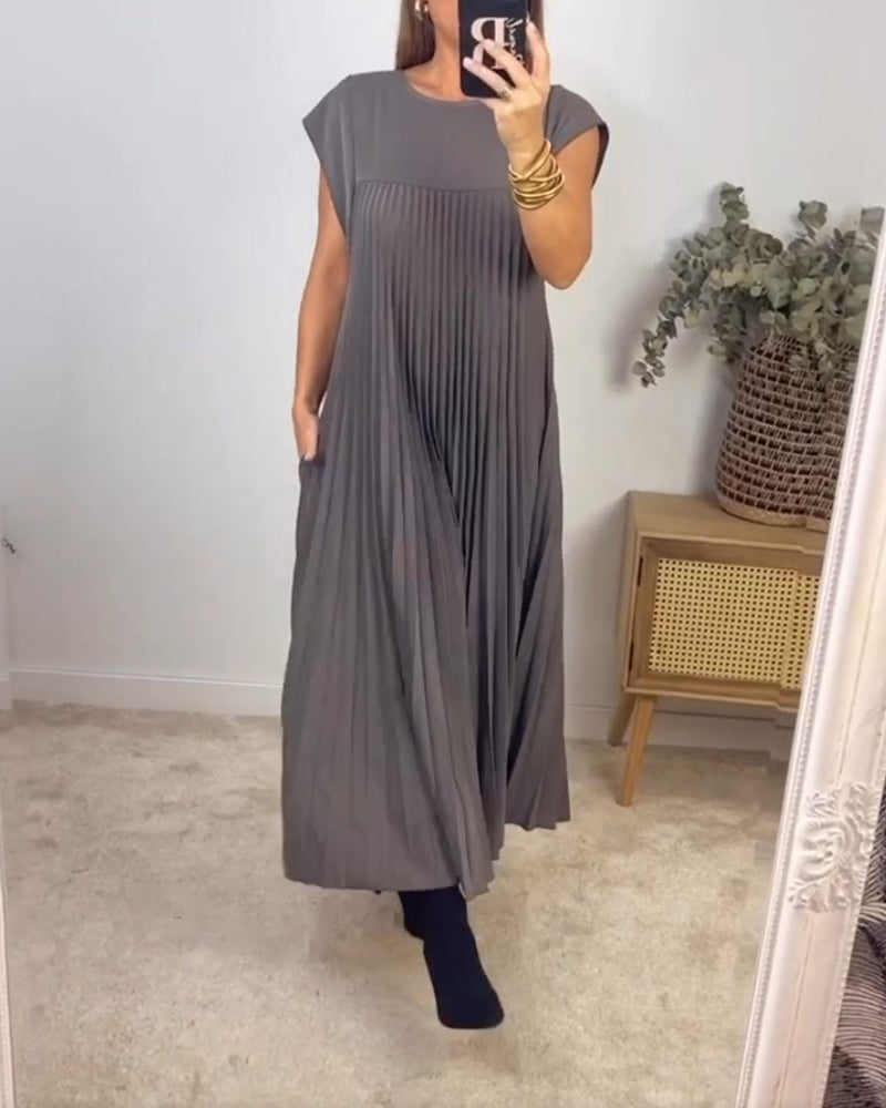 Camilla™ | Sleeveless Dress with Elegant Folds