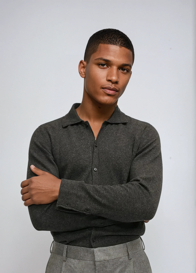 Cashwool Shirt Dark Gray - Sophie New York