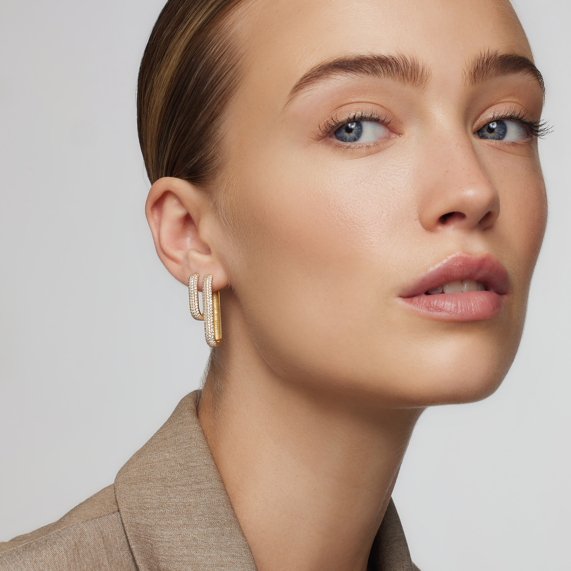 Icon Pavé Earrings | 18k Gold