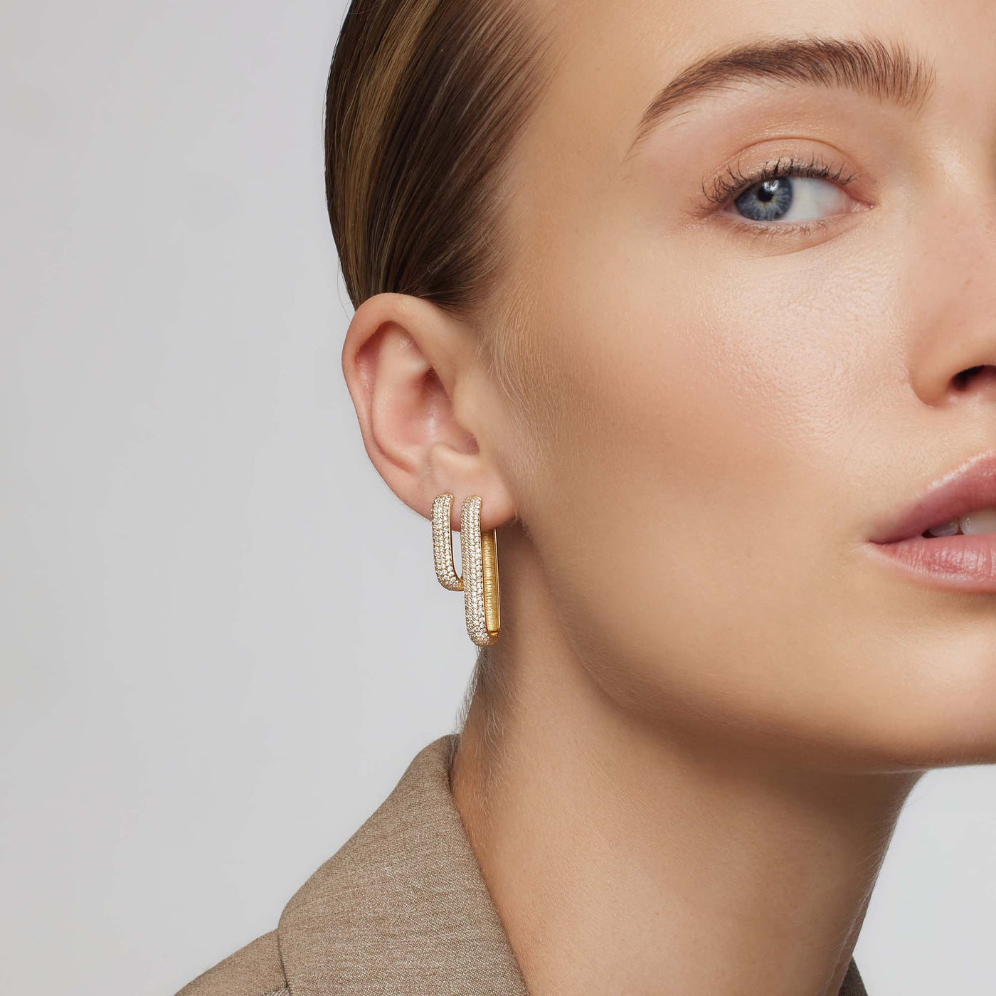 Icon Pavé Earrings | 18k Gold