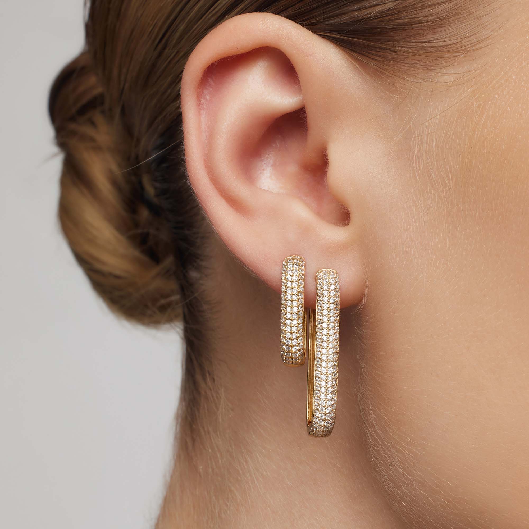 Icon Pavé Earrings | 18k Gold