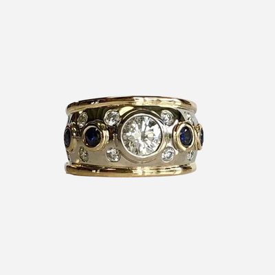 Esmay | Vintage Ring with Gold Finish Zircon