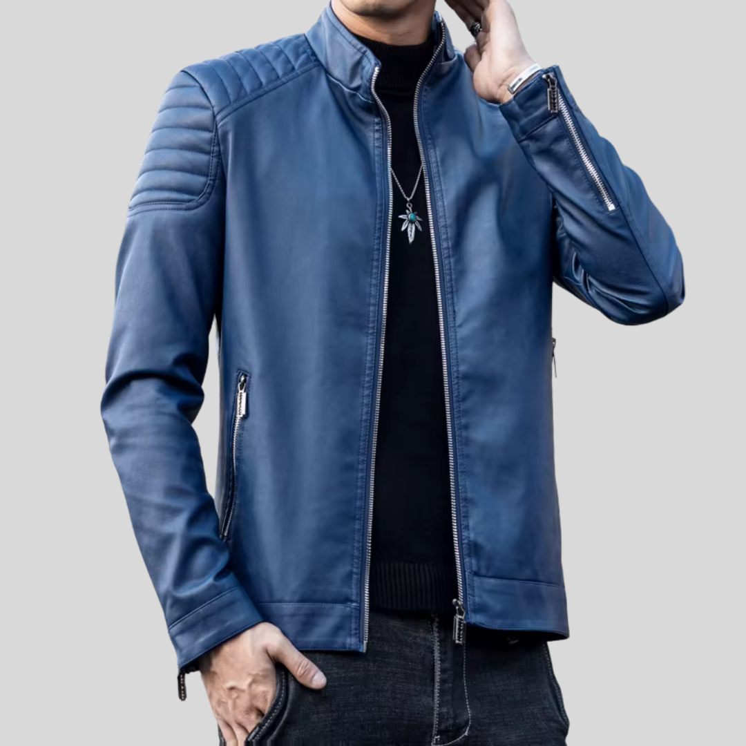 Allen | Blue Motorcycle Jacket