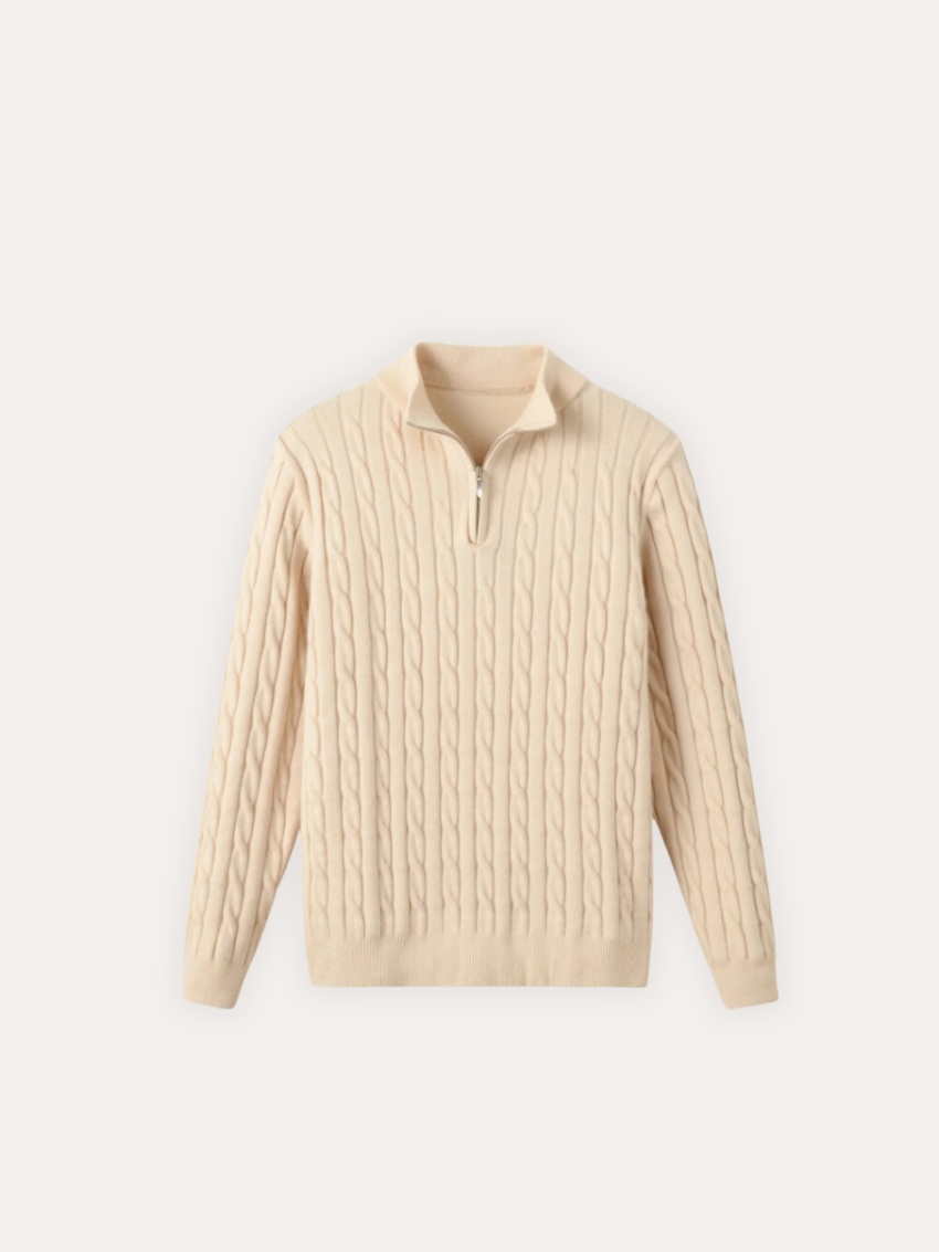 Cable Knit Zip Sweater