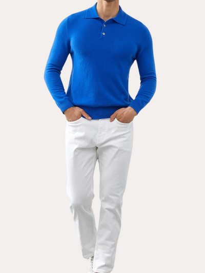 Classic Cashmere Polo – Blue - Sophie New York