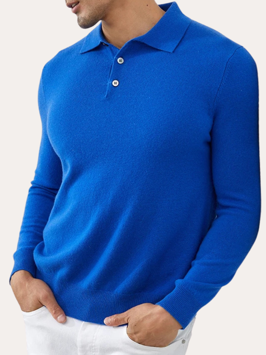 Classic Cashmere Polo – Blue - Sophie New York