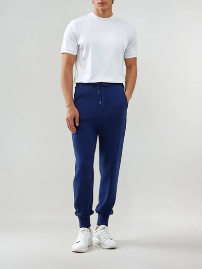 Slim-Fit Cashmere Pants – Blue