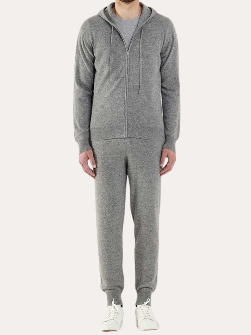 Cashmere Zip Vest - Light Gray