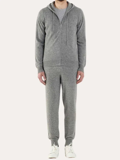 Cashmere Knitted Zip Vest - Light Gray