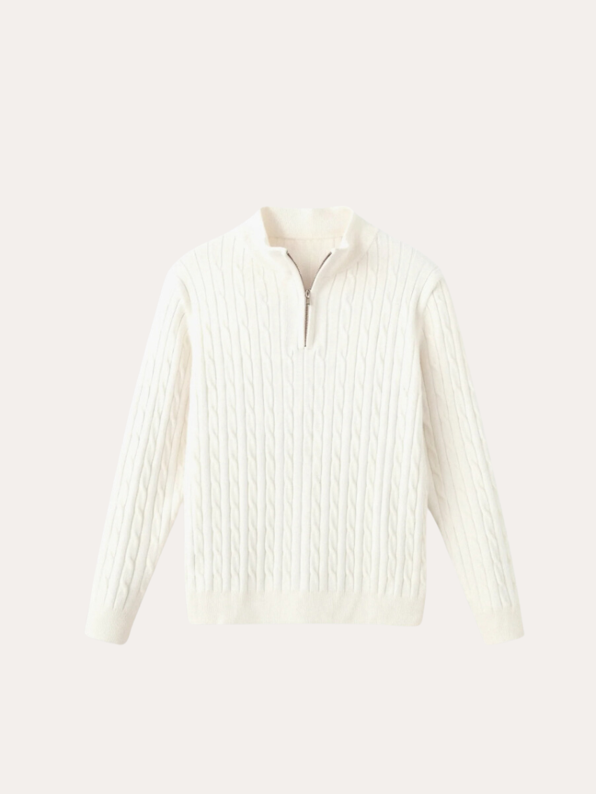 Cable Knit Zip Sweater