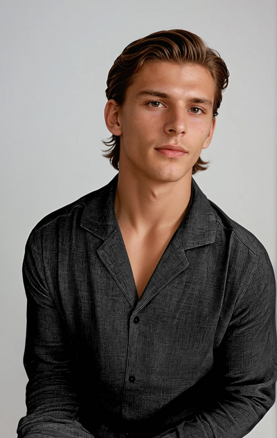 Linen Beach Shirt - Black - Sophie New York