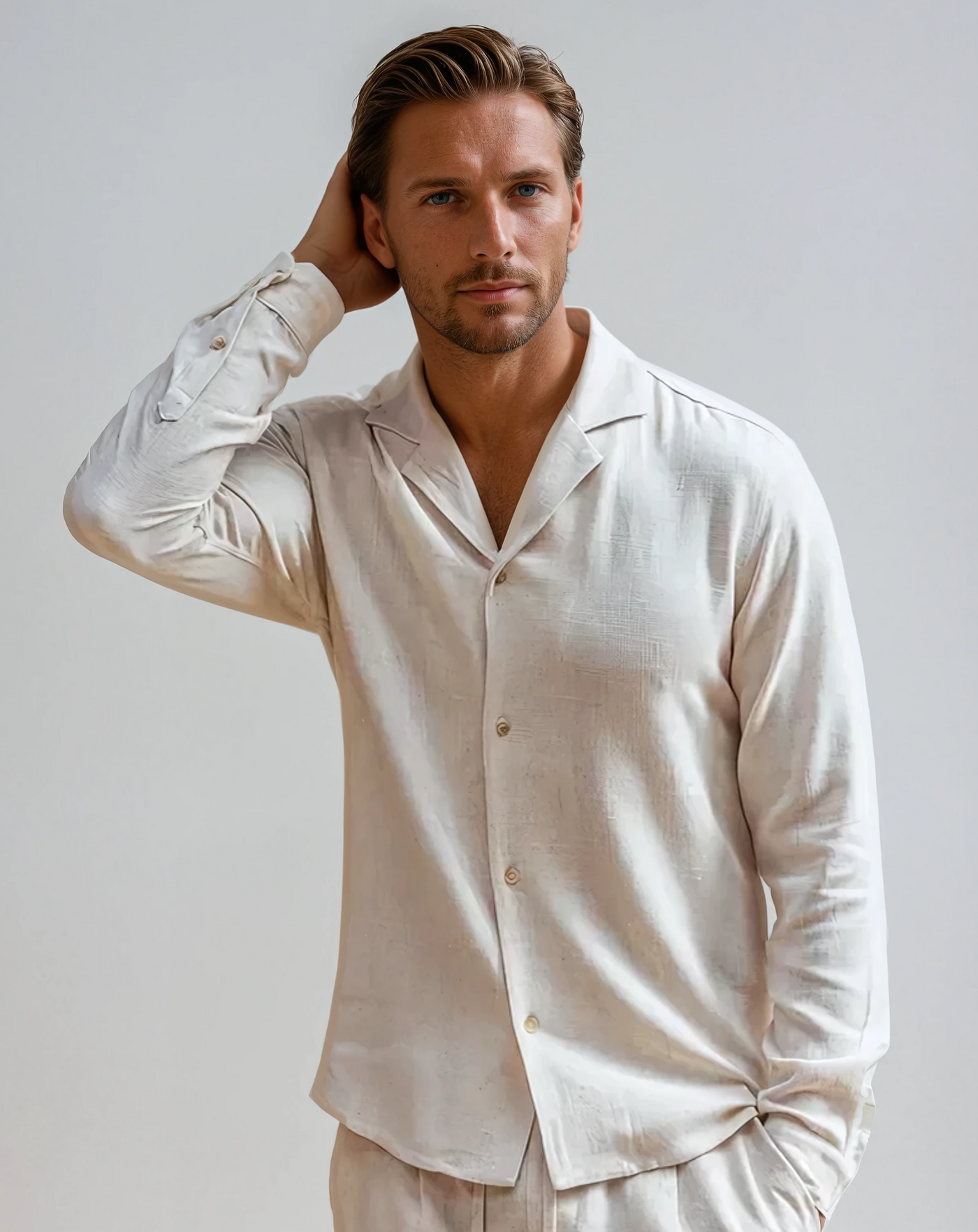 Linen Beach Shirt - Beige - Sophie New York