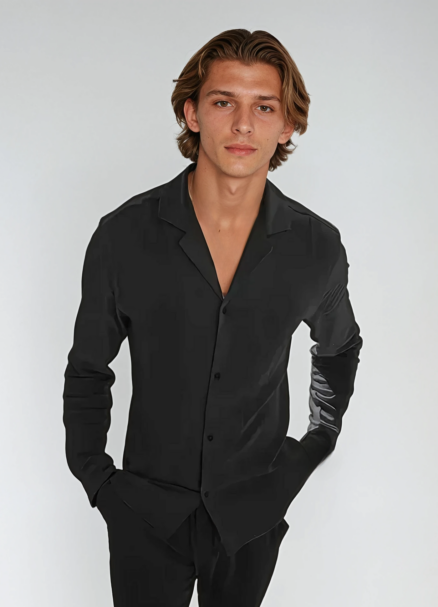 Linen Beach Shirt - Black - Sophie New York