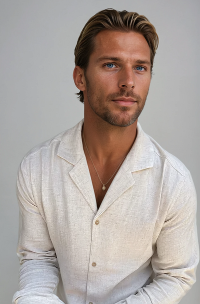 Linen Beach Shirt - Beige - Sophie New York