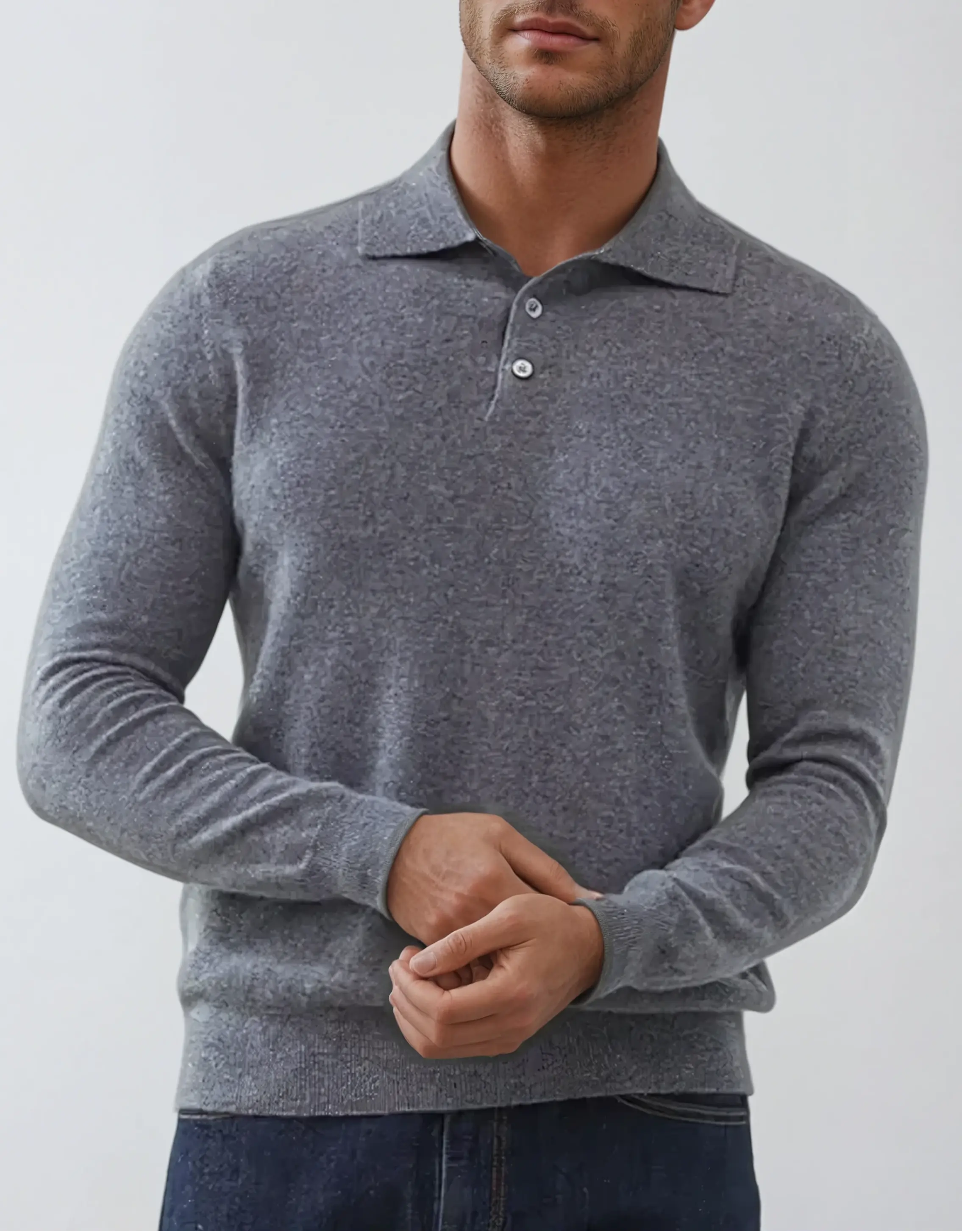 Cashmere Polo Classic - Gray