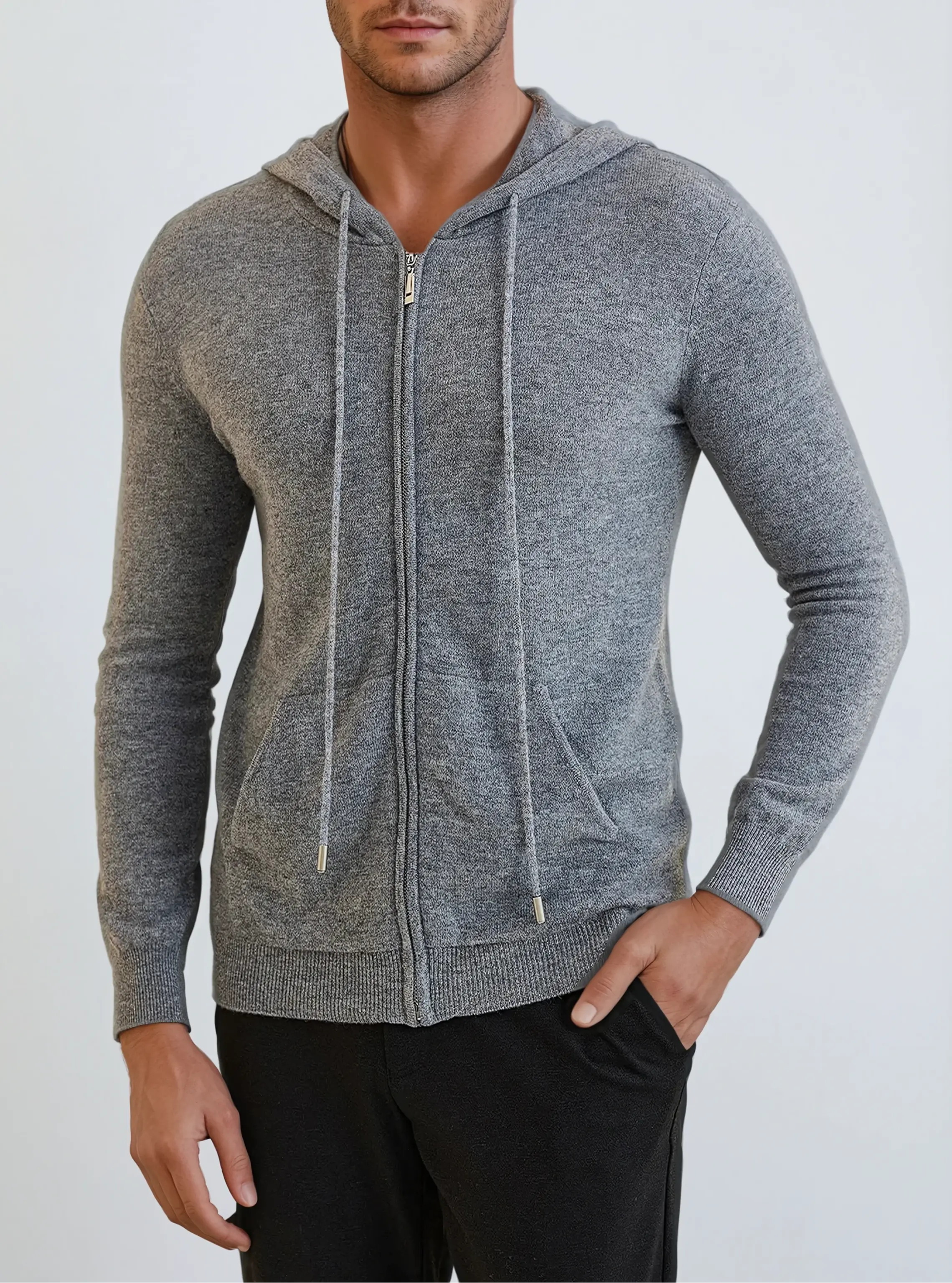 Cashmere Zip Vest - Dark Gray