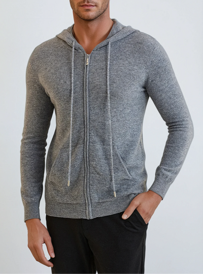 Cashmere Knit Zip Vest - Dark Gray - Sophie New York