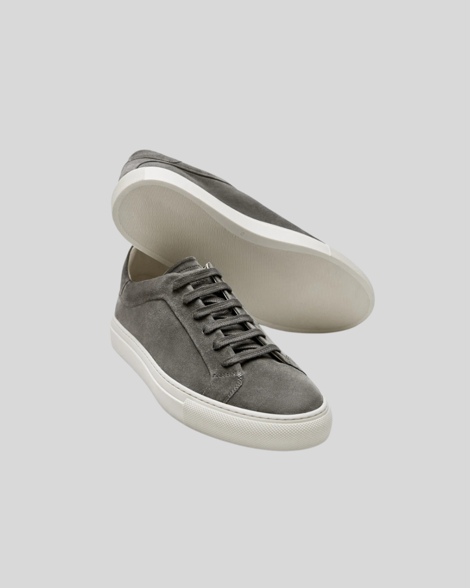 Leather Oxford Sneakers - Dark Gray - Sophie New York
