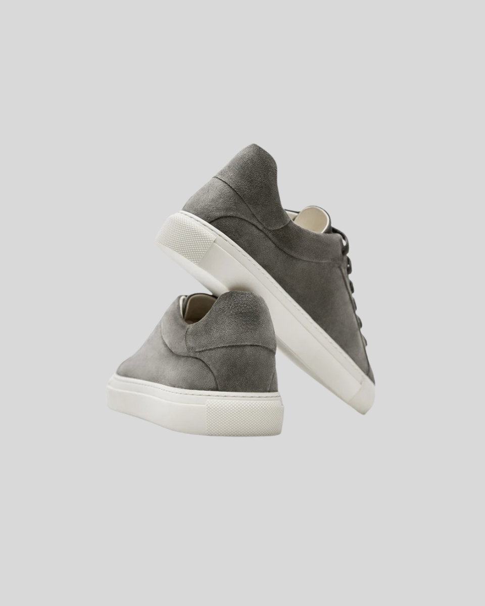 Leather Oxford Sneakers - Dark Gray - Sophie New York