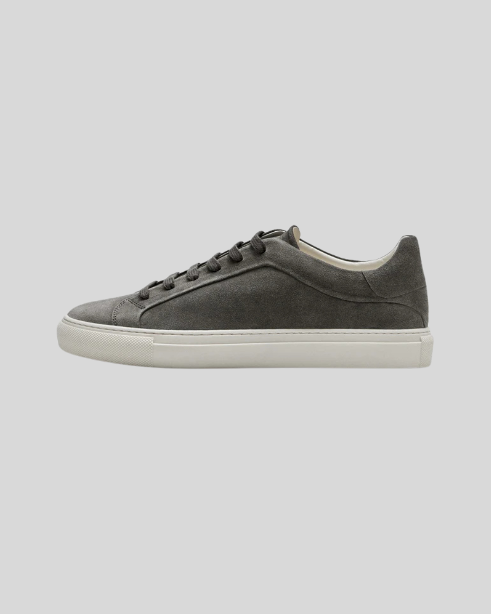 Leather Oxford Sneakers - Dark Gray - Sophie New York