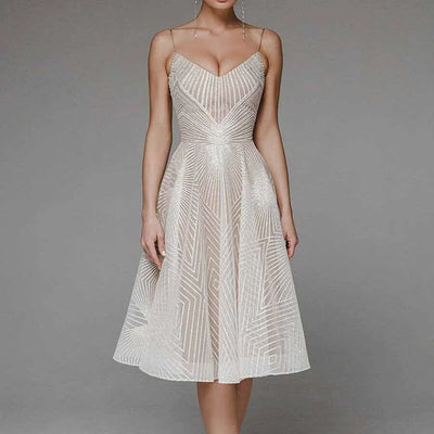 Larra™ | Elegant Dress with Open Back
