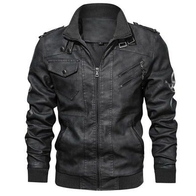 Jonas™ Hybrid – Warm Leather Jacket with Hood and Pockets