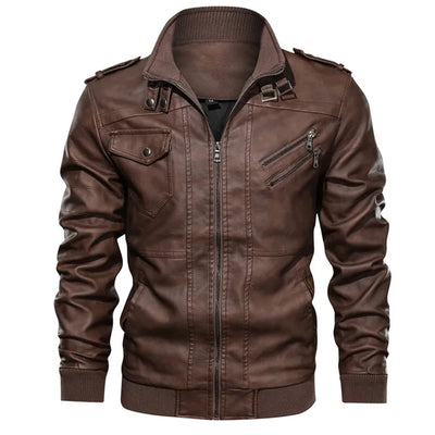 Jonas™ Hybrid – Warm Leather Jacket with Hood and Pockets