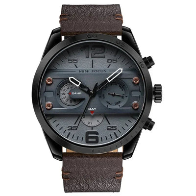 Luxury Leather Band Quartz Chronograph Sports Watch