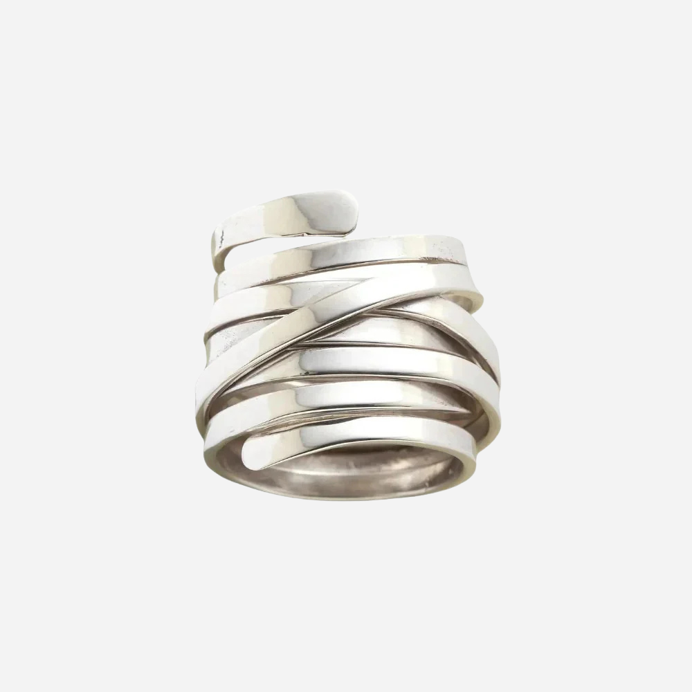 Hazel | Vintage Layered Silver Ring