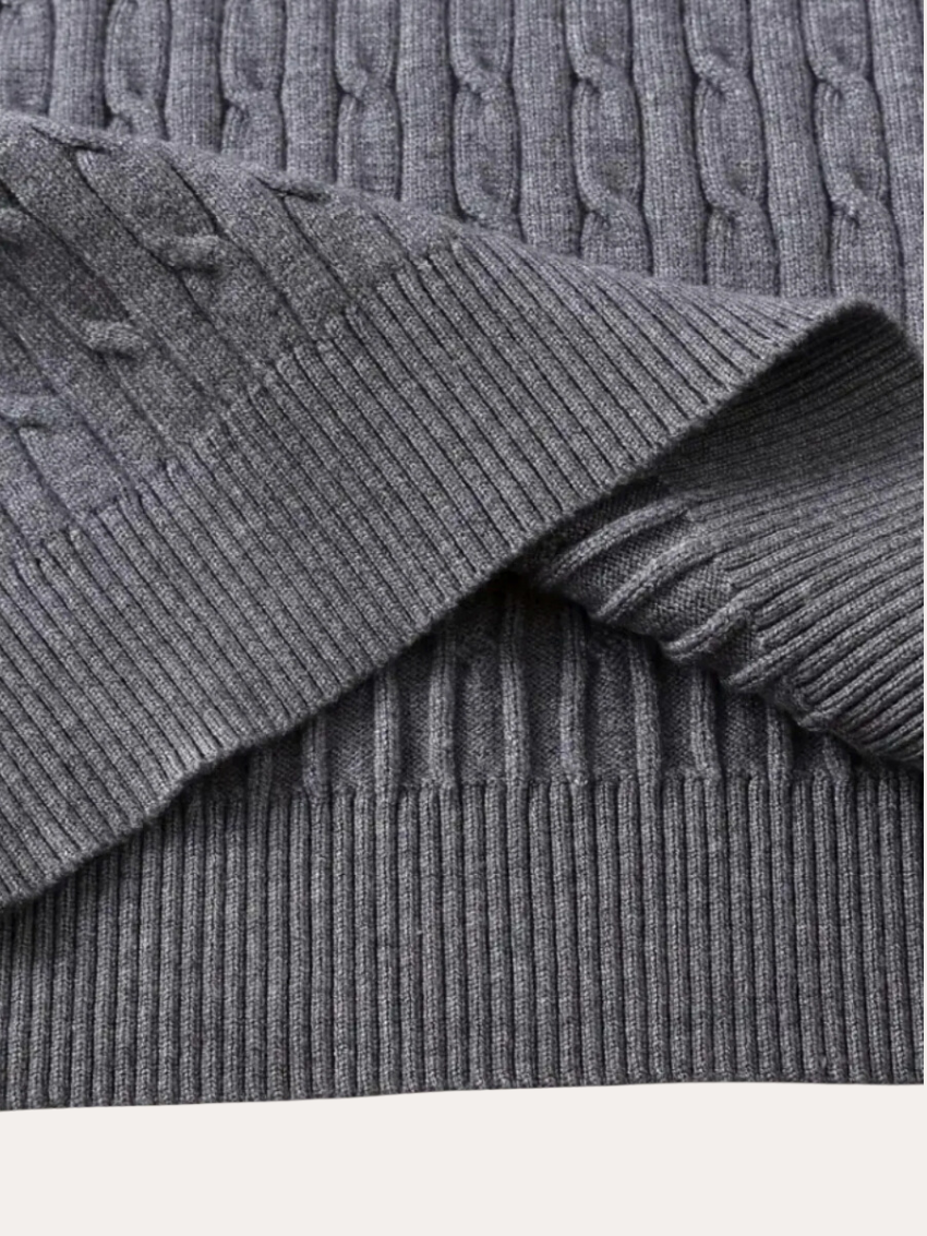 Cable Knit Zip Sweater