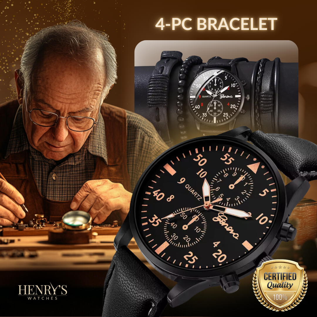 4-Piece Fashion Watch and Bracelet Set